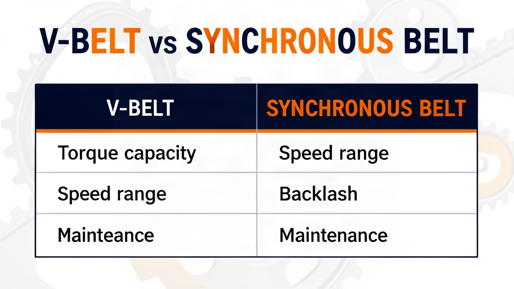 V-Belt vs. Synchronous Belt: Load, Speed, and Maintenance Tradeoffs