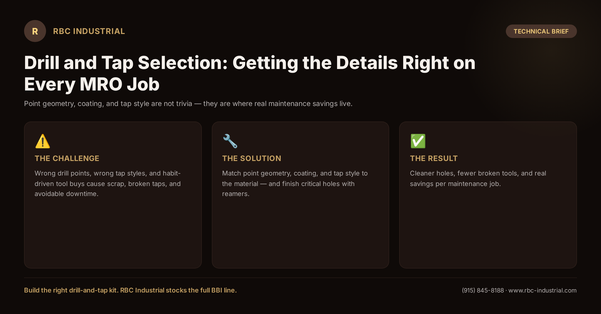 Drill and Tap Selection: Getting the Details Right on Every MRO Job