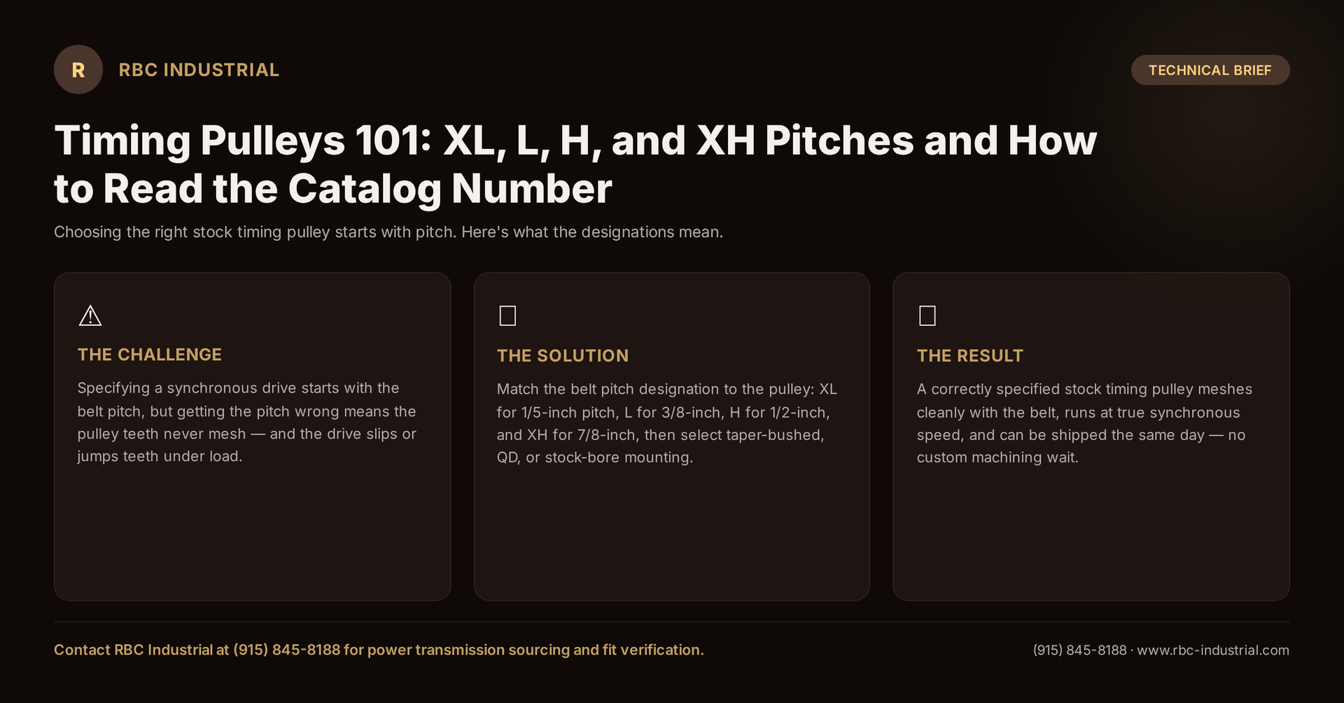 Timing Pulleys 101: XL, L, H, and XH Pitches and How to Read the Catalog Number