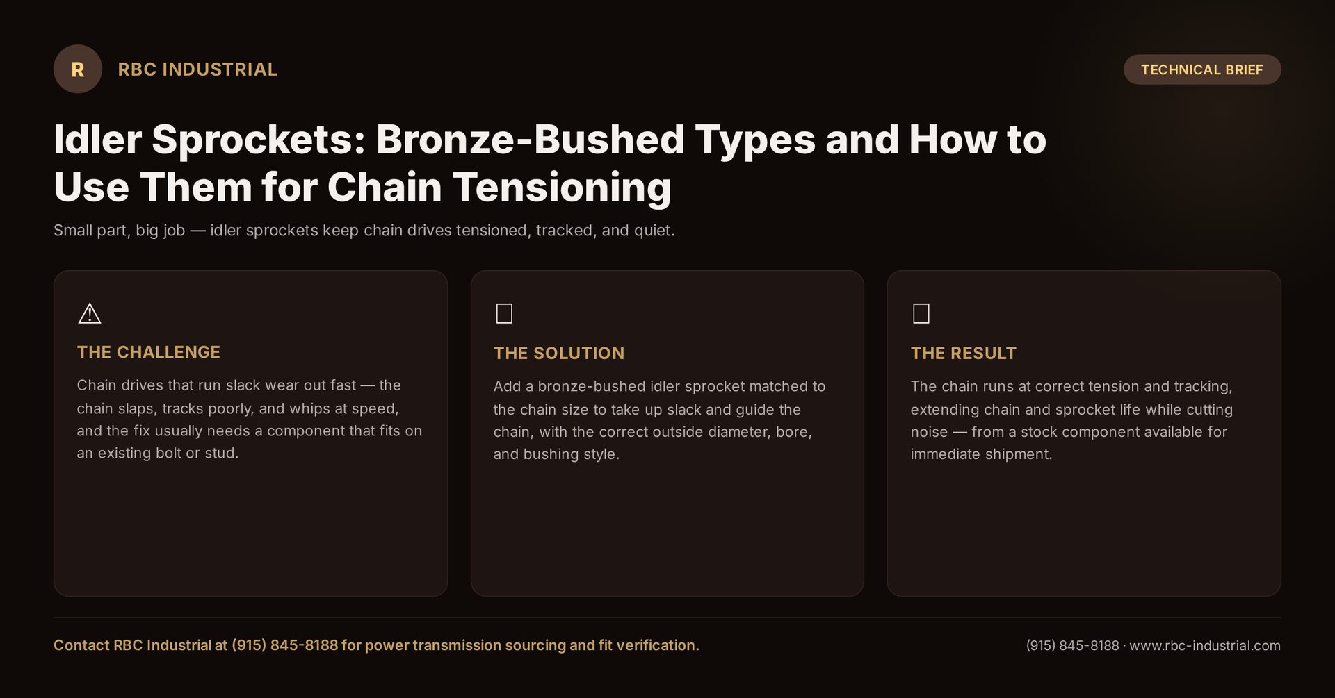Idler Sprockets: Bronze-Bushed Types and How to Use Them for Chain Tensioning