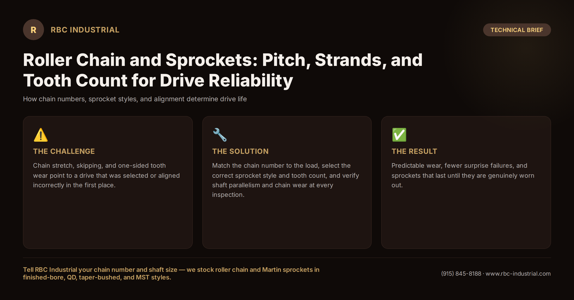 Roller Chain and Sprockets: Pitch, Strands, and Tooth Count for Drive Reliability